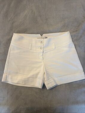 Dynamite White High-Waist Button Front Women's Shorts